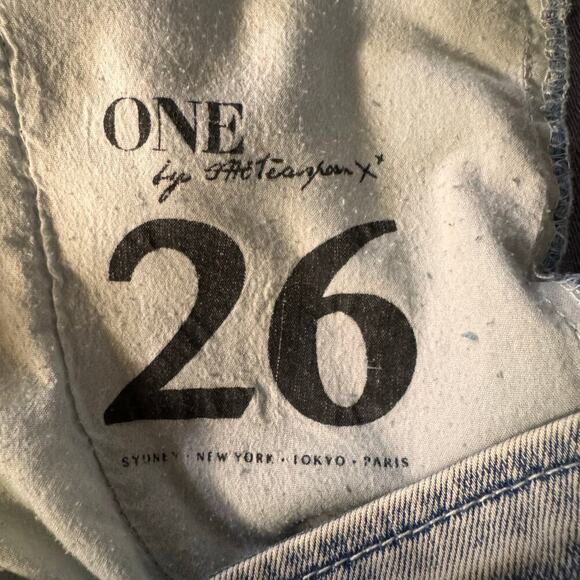 One Teaspoon Super Freaks in Fiasco Ripped Jean Denim Short Size 26 Grunge - Picture 9 of 10